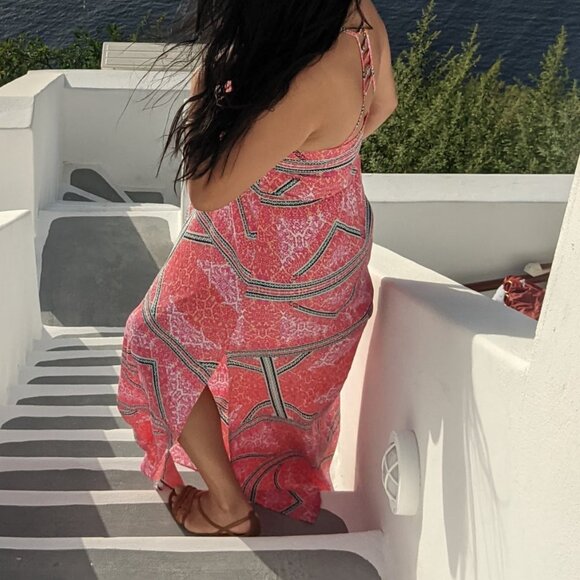 Minkpink Maxi Dress Pink Pattern Vacation Dress Size XS - Picture 5 of 6